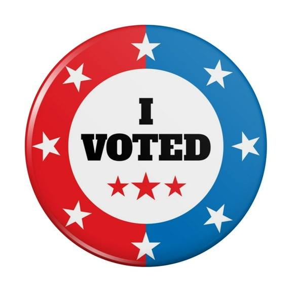I Voted Red White Blue Patriotic Kitchen Refrigerator Locker Button Magnet