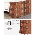 thumbnail image 3 of Brown Red Bed Skirt Cal King Size, Vintage Boho Ethnic Geometric Abstract Art Wrap Around Bed Skirting with Adjustable Elastic Strap, Dust Ruffled Pleated Bedskirts 18 Inch Drop for Bedroom Beds, 3 of 9