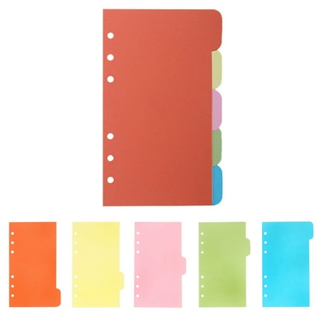 STOBOK 25Pcs Assorted Color A6 Notebook Dividers with Tab Cards for Office Use