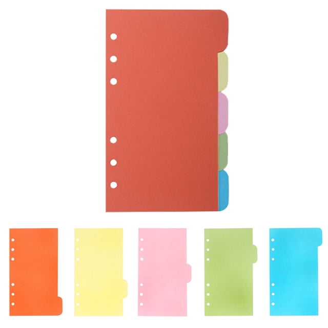 WEUVEB 25Ud Papel Para Refill De Cuaderno Spiral Tamaño A6 Con Divisores Para Escritura