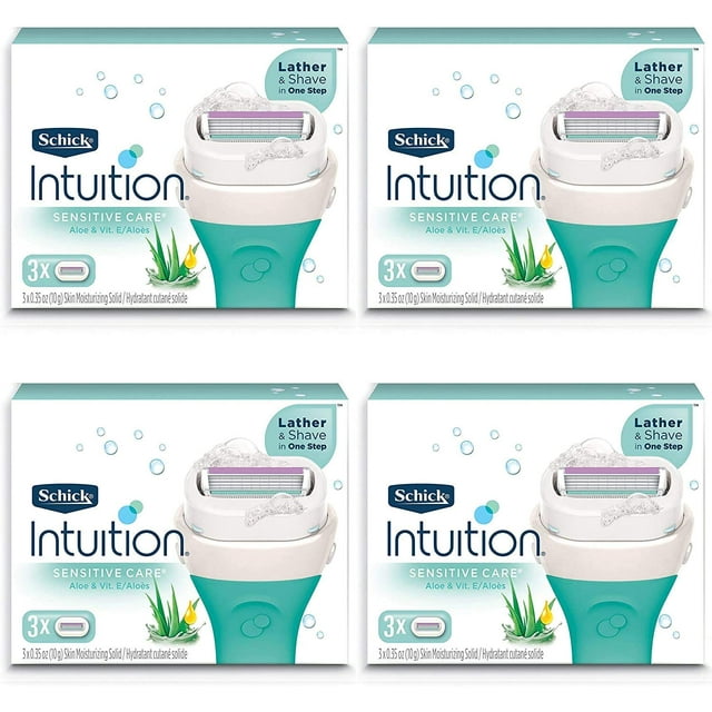 NEW Schick Intuition Sensitive Care Moisturizing Razor Blade Refills for Women with Natural Aloe 12 Count