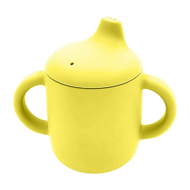 Tazas de silicona para bebés, taza de aprendizaje para bebidas, taza para refrigerios con pajita, taza de entrenamiento para evitar caídas, taza de agua