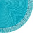 thumbnail image 2 of Set de 6 individuales redondos DII 37 cm color aqua con flecos, 2 of 7