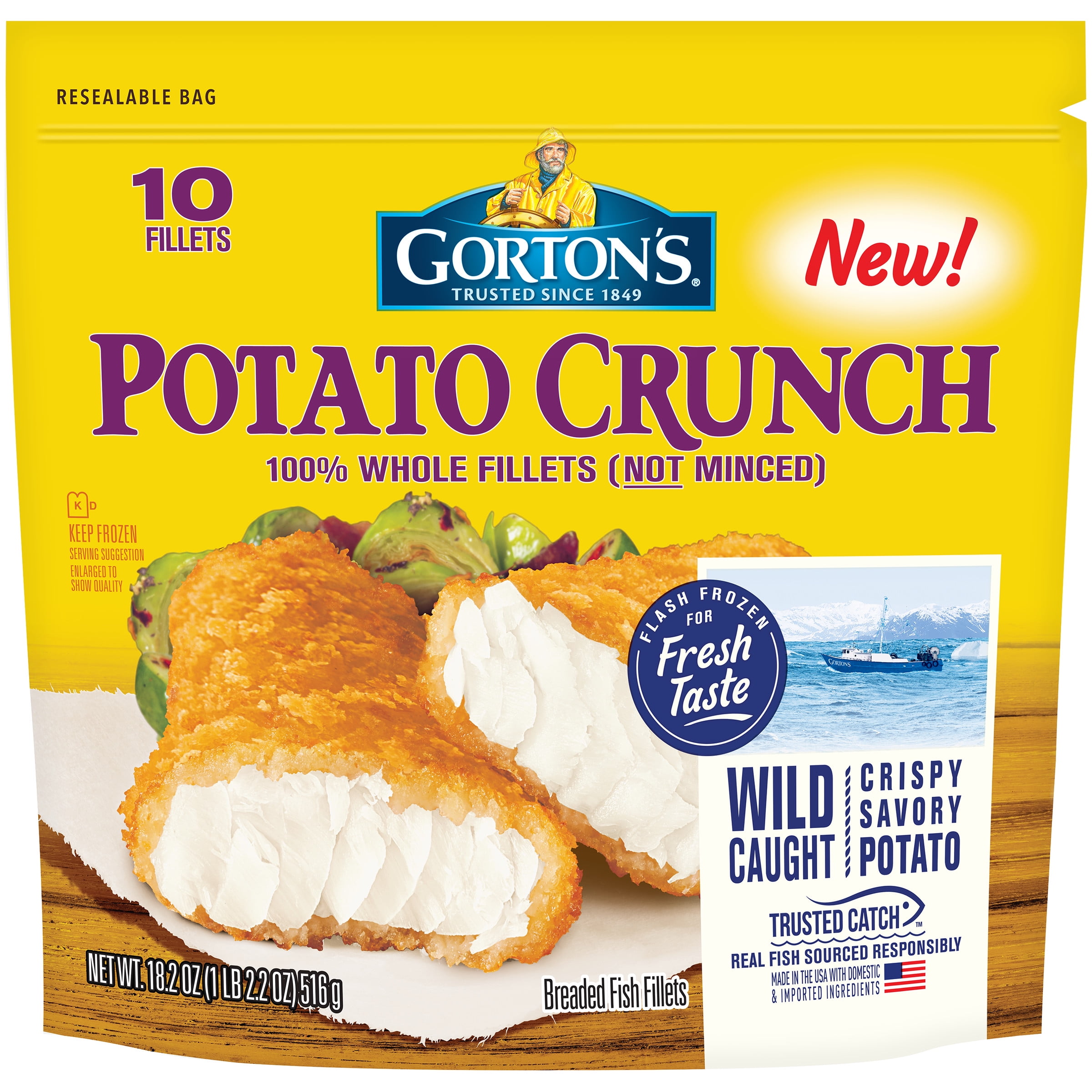 Gorton's Potato Crunch Breaded Fish Fillets, 10 count