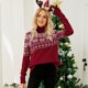 thumbnail image 2 of Suéter de punto jacquard ligero para mujer, jersey de cuello alto para otoño e invierno, jersey de punto con copos de nieve navideños para mujer, 2 of 5