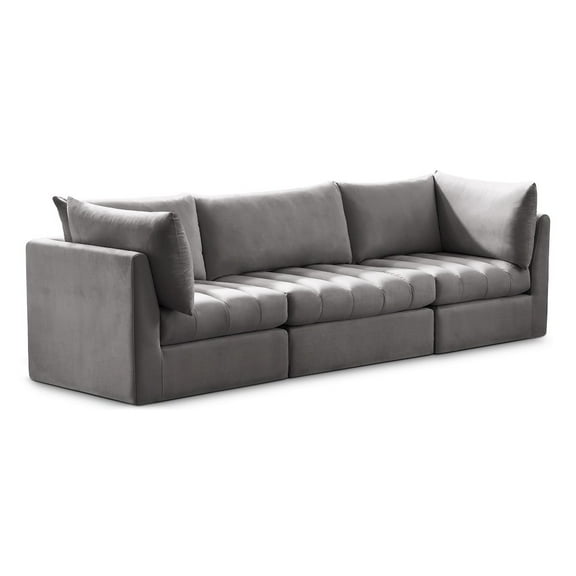 Meridian Furniture Jacob Grey Velvet Modular Sofa