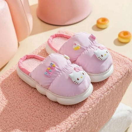 

Disney Sanrio Hello Kitty winter children‘s cotton slippers family suit cute home warm non-slip Melody Kuromi parenting sandals
