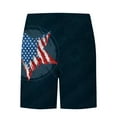 thumbnail image 4 of Pantalones cortos con estampado de bandera a rayas del Día de la Independencia para hombre Pantalones de playa con cintura elástica Pompotops oipoqjl40699, 4 of 4