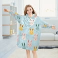thumbnail image 5 of FORMRS Wearable Blanket Hoodie with Sleeves for Kids Cozy Flannel Sweatshirt, Cute Rabbits, 5 of 7