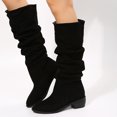 thumbnail image 5 of Yeahitch Womens Boots Mid Calf Low Heel Womens Winter Boots Round Toe Chunky Heel Warm Comfortable Tall Boots, 5 of 5