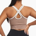 thumbnail image 6 of SMihono Sports Bra for Women Criss-Cross Back No Underwire Bralettes Medium Support Lifting Yoga Gym Running Athletic Bra (Brown L ), 6 of 7