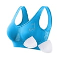 thumbnail image 2 of Oksale Mesh Sports Bras for Women Hollow Out Plus Size Yoga Workout Bra with Removable Pads Breathable Lightweight Supportive Push Up Bralettes Blue S, 2 of 5