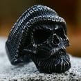 thumbnail image 5 of ZMY Home Stainless Steel Skull Ring with Bearded Skull and Headscarf Design (12), 5 of 7