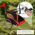thumbnail image 3 of Pefilos 53" Dog Bike Trailer, Jogger Folding Pet Carrier, Pet Stroller Bicycle Carrier w/Hitch, Suspension, Visibility Flag and Reflectors, Red, 3 of 10