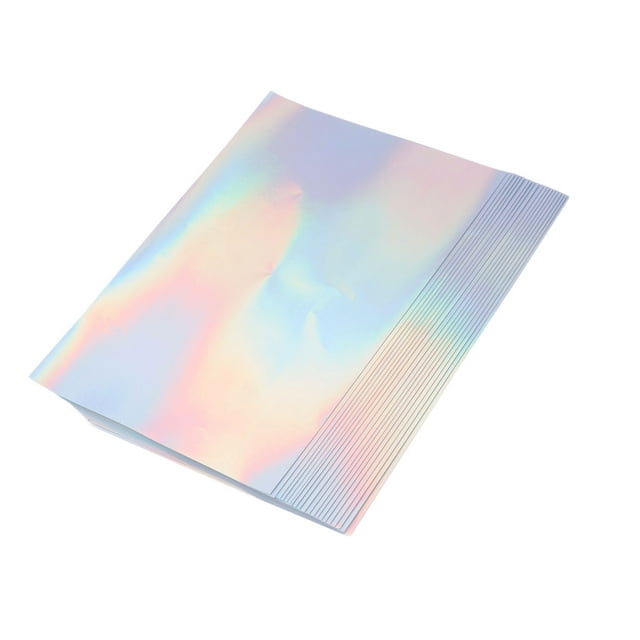 Papel Adhesivo Holográfico Imprimible, Papel Adhesivo Láser, 20 Hojas, Material PET Resistente A Los Arañazos Para Fotocopiadoras