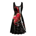 thumbnail image 4 of Renewold Womens Summer Dress Tank Top Casual Sleeveless Midi Dresses Size XS Valentine's Day T-Shirt Sundress with Pockets Red Hearts Athletic Activewear, Black, 4 of 6