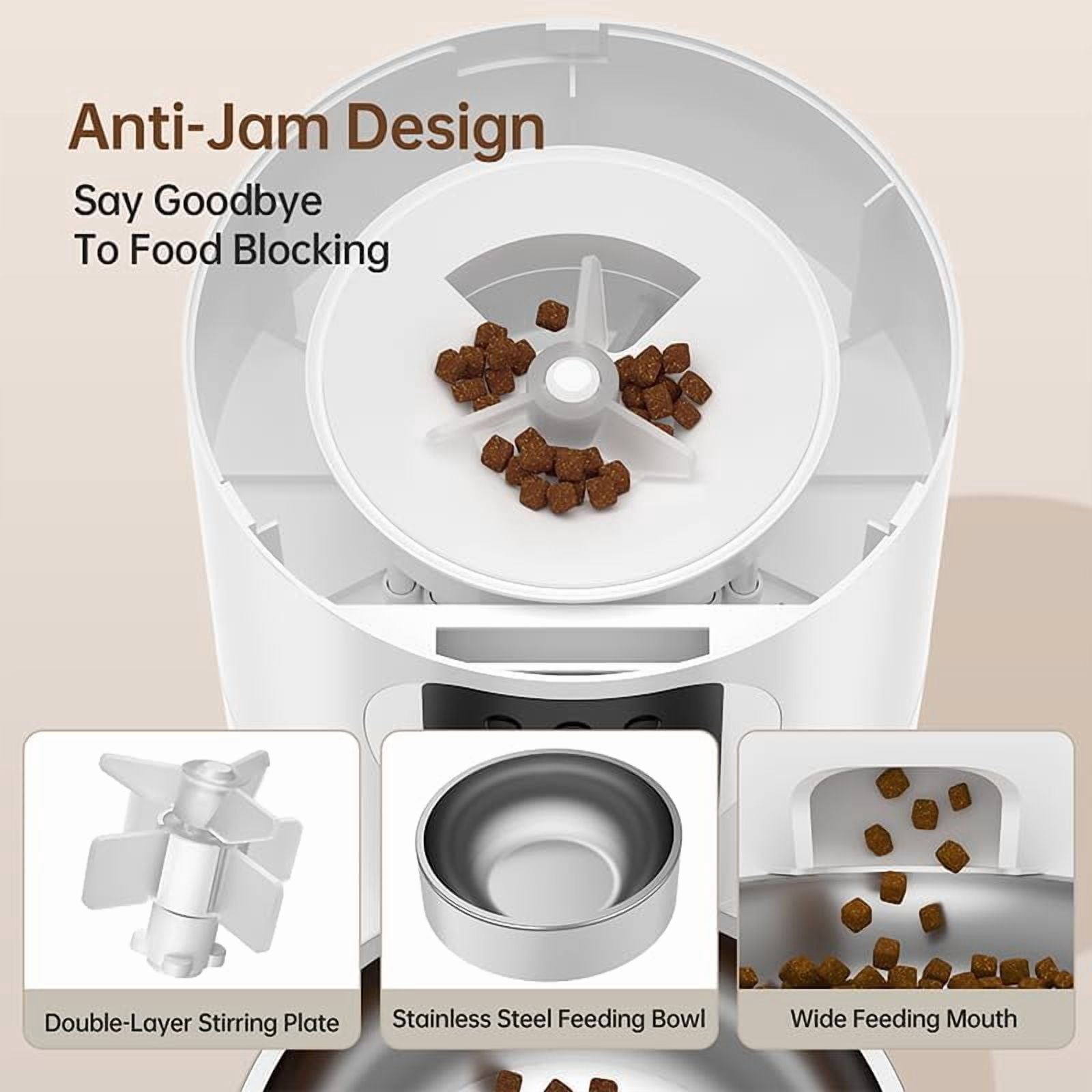 RKXQT 5L Automatic Cat & Dog Feeder with WiFi Camera, 1080P HD Video, Night Vision, 2-Way Audio, App Control, Low Food & Motion Alerts, Smart Pet Feeder for Cats & Small Dogs