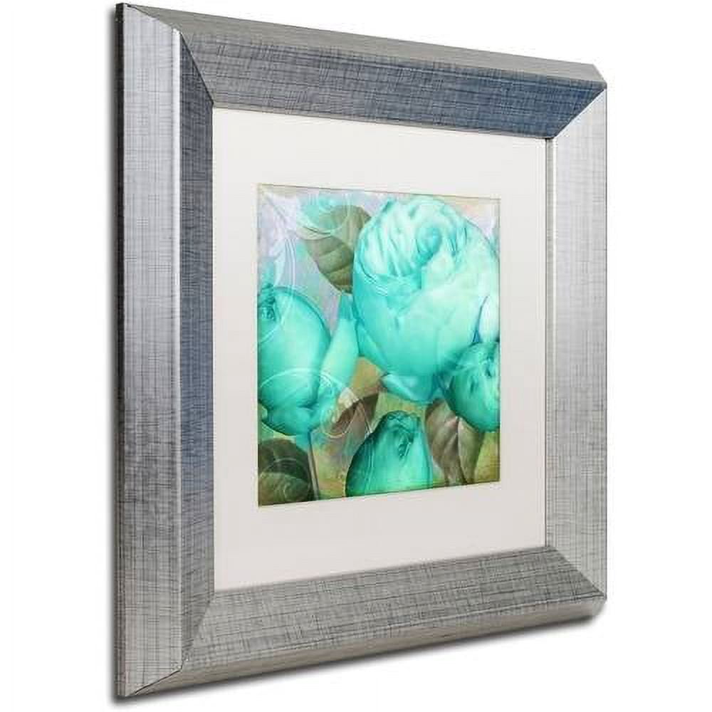 Trademark Fine Art "Aqua Rose II" Canvas Art by Color Bakery White Matte, Silver Frame