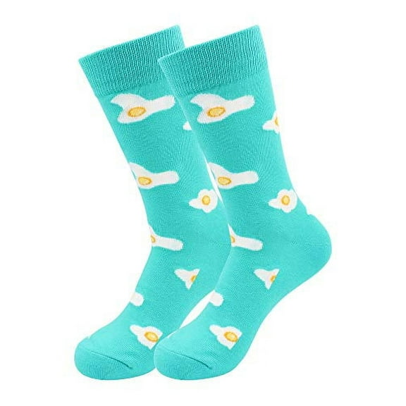 Real Sic Casual Designer Socks for Men and Women - Down on the Farm Series - Breathable and Lightwear Cotton (Eggs)