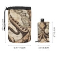 thumbnail image 5 of PhooArto Drawstring Cosmetic Bag, Barrel Shaped Portable Travel Makeup Bags, Vintage Map Octopus Patterns Large Capacity Waterproof Multifunctional Bucket Toiletry Bag, 5 of 6