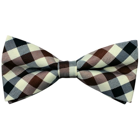 Paw Print Tie - Enimay Plaid Printed Striped Pre-Tied Bow Ties Many Colors & Styles Available