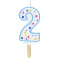 thumbnail image 1 of PME Blue Number 2 Candle, 2.5 inch, 1 of 4