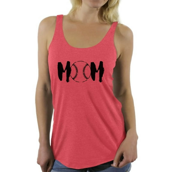 Awkward Styles Women's Baseball MOM Graphic Racerback Tank Tops Black Sport Mom's Gift Idea