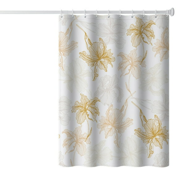 Esaierr Shower Curtain, Flower Bathroom Curtains,Bathroom Shower Hanging Curtain Anti-Mold Partition Curtain 72x72inch