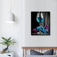 thumbnail image 3 of GOSMITH Wine Glass Wall Art Turquoise Wall Decor for Kitchen Teal Decor Modern Wine Barrel Posters Dining Room Black and Gray Casks Pictures Drink Artworks Family Bar Living Room Home Decoration, 3 of 4