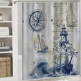 thumbnail image 6 of Orinice  Nautical Sailboat Shower Curtain for Bathroom Lighthouse Compass Anchor Decorative Bath Curtain  Polyester Fabric Waterproof Bathroom Curtain with 12 Hooks 36x72, 6 of 7