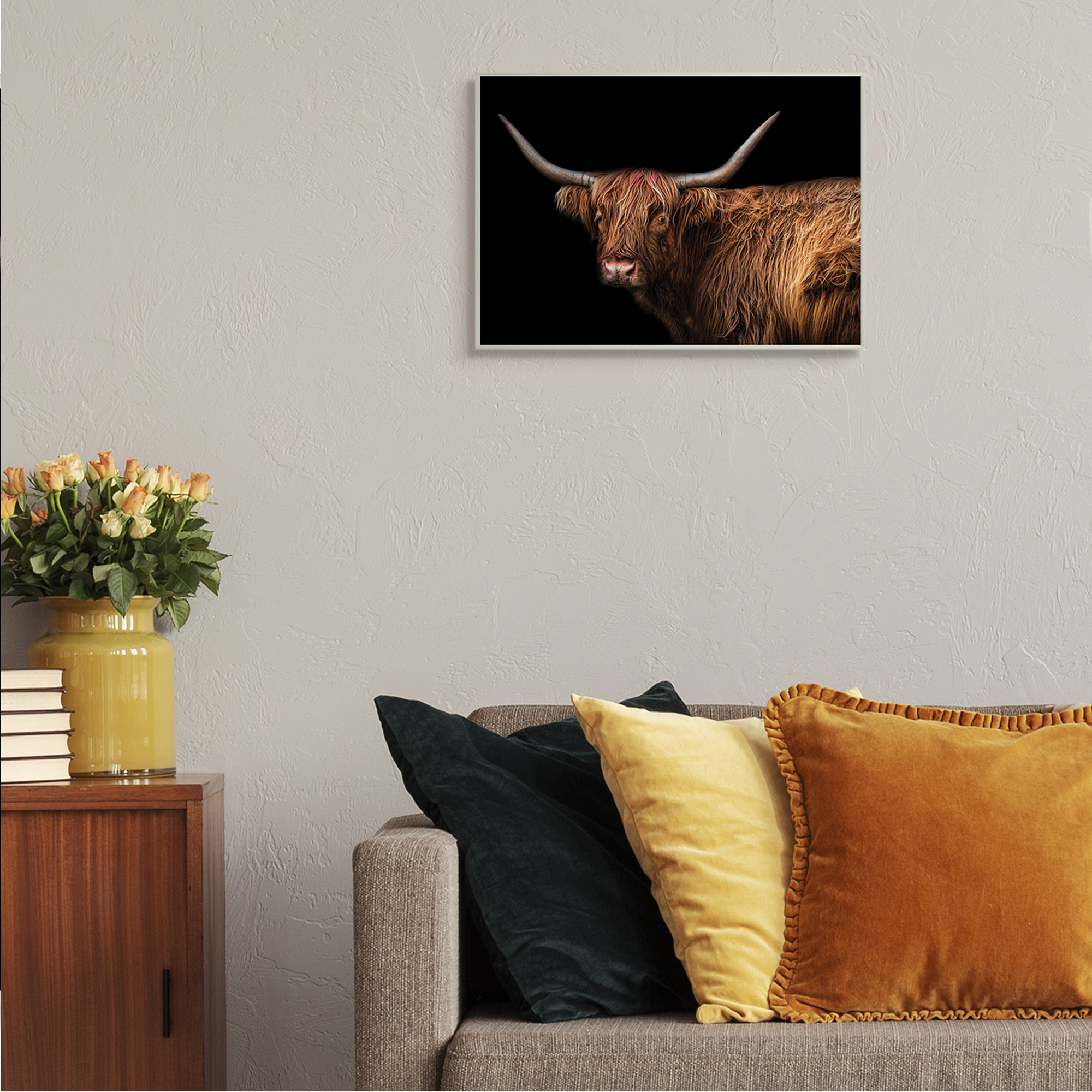 Stupell Industries Shaggy Farm Cattle Brown Country Animal Animals & Insects Photography Unframed Art Print Wall Art, 13 x 19