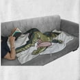 thumbnail image 5 of Crocodile Soft Flannel Fleece Throw Blanket, Computer Graphics of a Wild and Fierce Alligator with Sharp Teeth and Tongue, Cozy Plush for Indoor and Outdoor Use, 50" x 70", Multicolor, by Ambesonne, 5 of 5