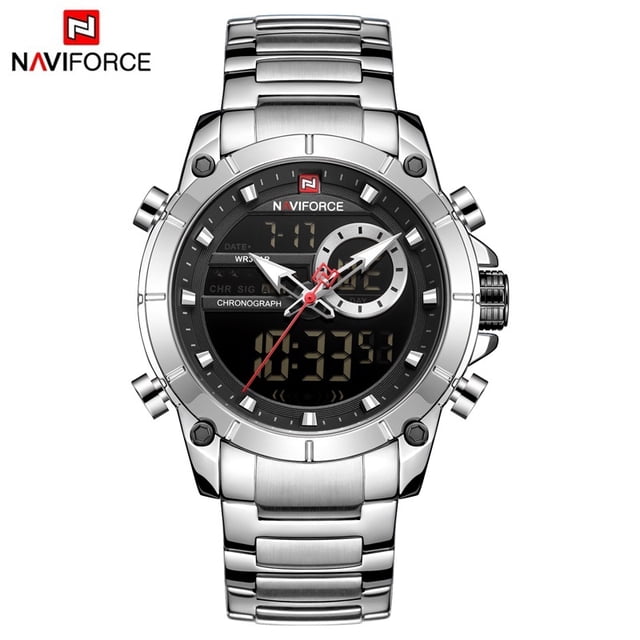 Reloj de Pulsera NAVIFORCE Dorado Digital/Analógico a Prueba de Agua