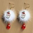 thumbnail image 2 of Santa Claus Christmas Earrings Plush Crystal X-Mas Drop Earrings J-54, 2 of 3