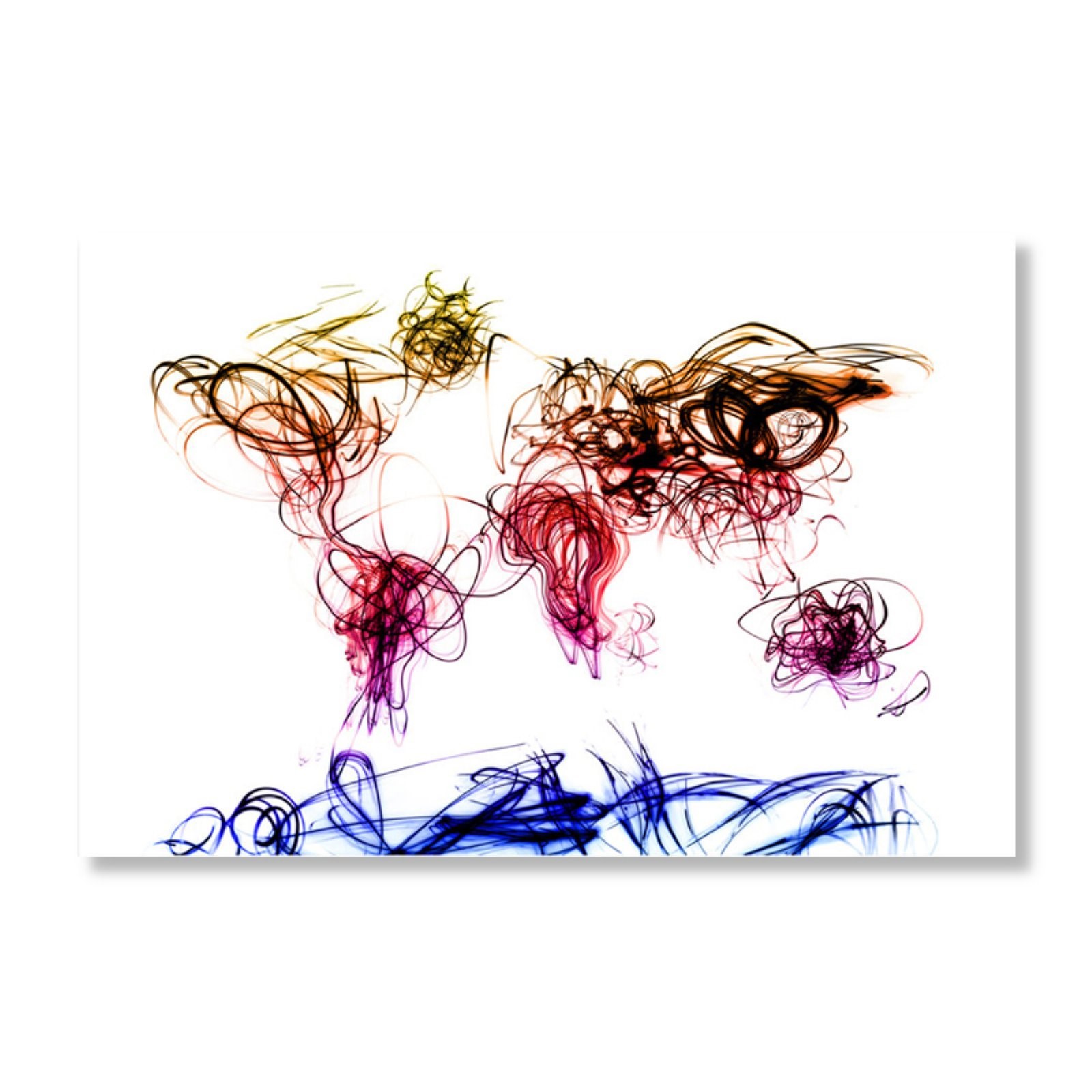 Trademark Art "Light Writing World Map" Canvas Art by Michael Tompsett