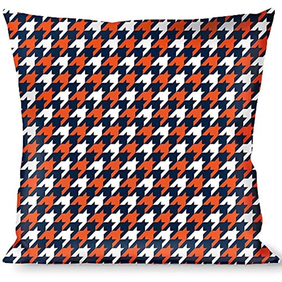Buckle-Down Throw Pillow - Houndstooth Navy Orange White