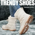 thumbnail image 5 of Mepaouo Womens Winter Boots Lace up Waterproof Warm Hiking Mid Calf Walking Ankle Booties(Beige,6), 5 of 7