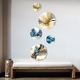 thumbnail image 3 of Designart "Jazz Rhythms In Shades Of Gray IV" Abstract Liquid Ink Metal Wall Art Set of 5 Piece, 3 of 5