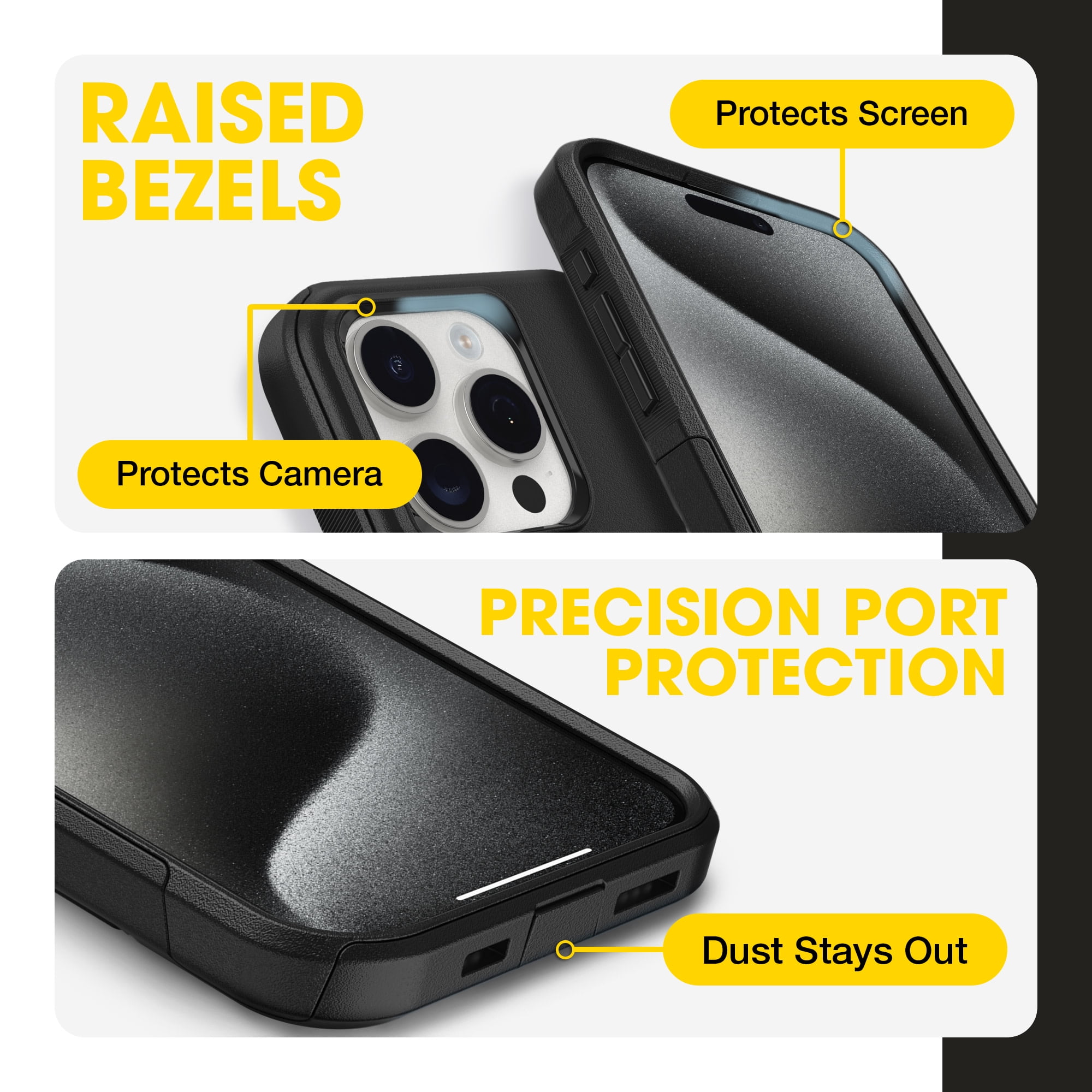 OtterBox iPhone 15 Pro Commuter Series Case - MagSafe Edition - Black, Slim & Tough, Pocket-Friendly, with Port Protection