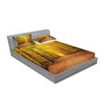 thumbnail image 2 of Ambesonne Fall Fitted Sheet & Pillow Sham Set, Seasonal Scenic Park, Queen, Pale Green Orange Brown, 2 of 2