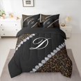 thumbnail image 2 of jejeloiu Abstract Monogrammed D 7 Pieces Bedding Comforter Set,3D Luxury Diamond Full Bedding Set For Men Women Reversible, 2 of 8