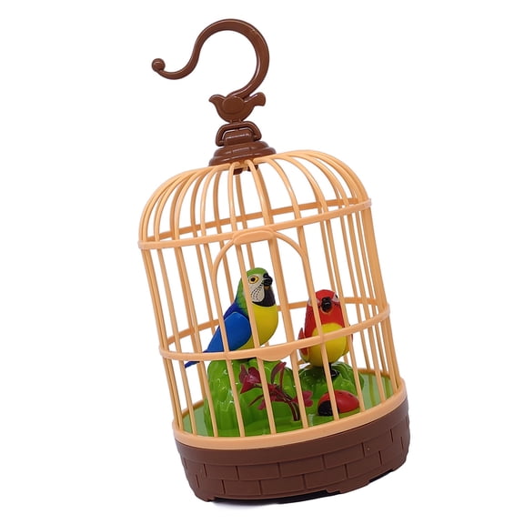 Operated Singing Bird Realistic Birdcage Toy Natural Sound Interactive Bird Cage Toy with Sound Light