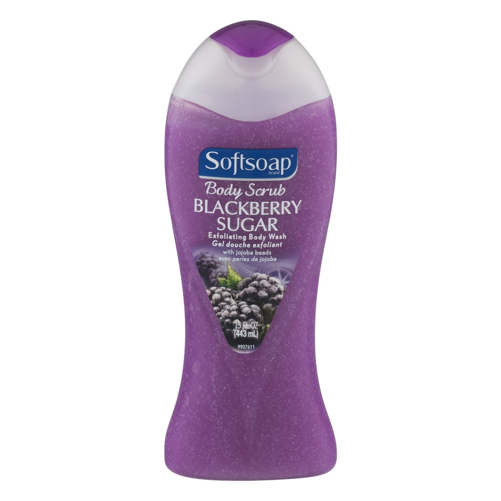 Softsoap Exfoliating Body Wash, Blackberry Sugar Scrub, 15 Ounce