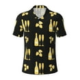 thumbnail image 2 of Daiia Gold Bottles Pattern Men’s Polo Shirts,Solid Deck Shirt,Classic Fit, Breathable Cotton Polo for Casual and Sport Wear-3X-Large, 2 of 7