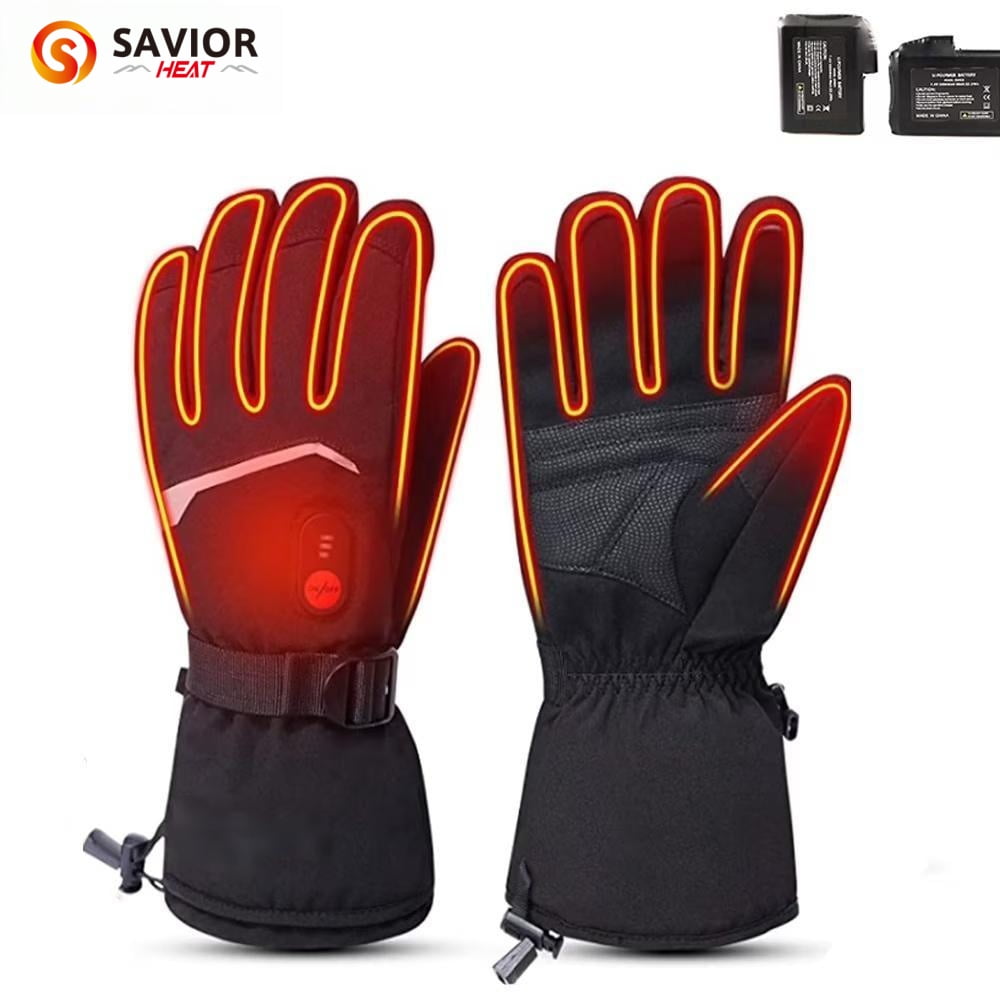 Savior Heat Heated Gloves for Men, Women7.4V Rechargeable Electric Heating Glove, Touchscreen Ski Gloves for Motorcycle, Fishing ,Riding