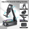 thumbnail image 6 of Cillso Phone Stand with Bluetooth Speaker, Gifts for Men Women, Foldable Adjustable Desktop Phone Holder with HD Stereo Sound & LED Lights, 4-in-1 Tech Gadget Compatible with iPhone, Android & iPad, 6 of 9