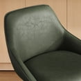 thumbnail image 3 of Zesthouse 25.6" Swivel Counter Height Bar Stools Set of 2, Modern Counter Height Chairs with Backs and Metal Legs, Upholstered Faux Leather Barstools for Kitchen Island, Green, 3 of 10