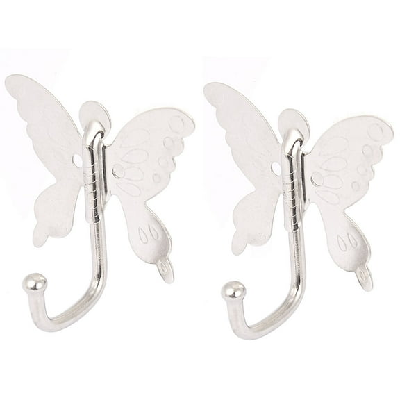 Unique Bargains Bedroom Bathroom Wall Mounted Cloth Towel Hook Hanger 2pcs