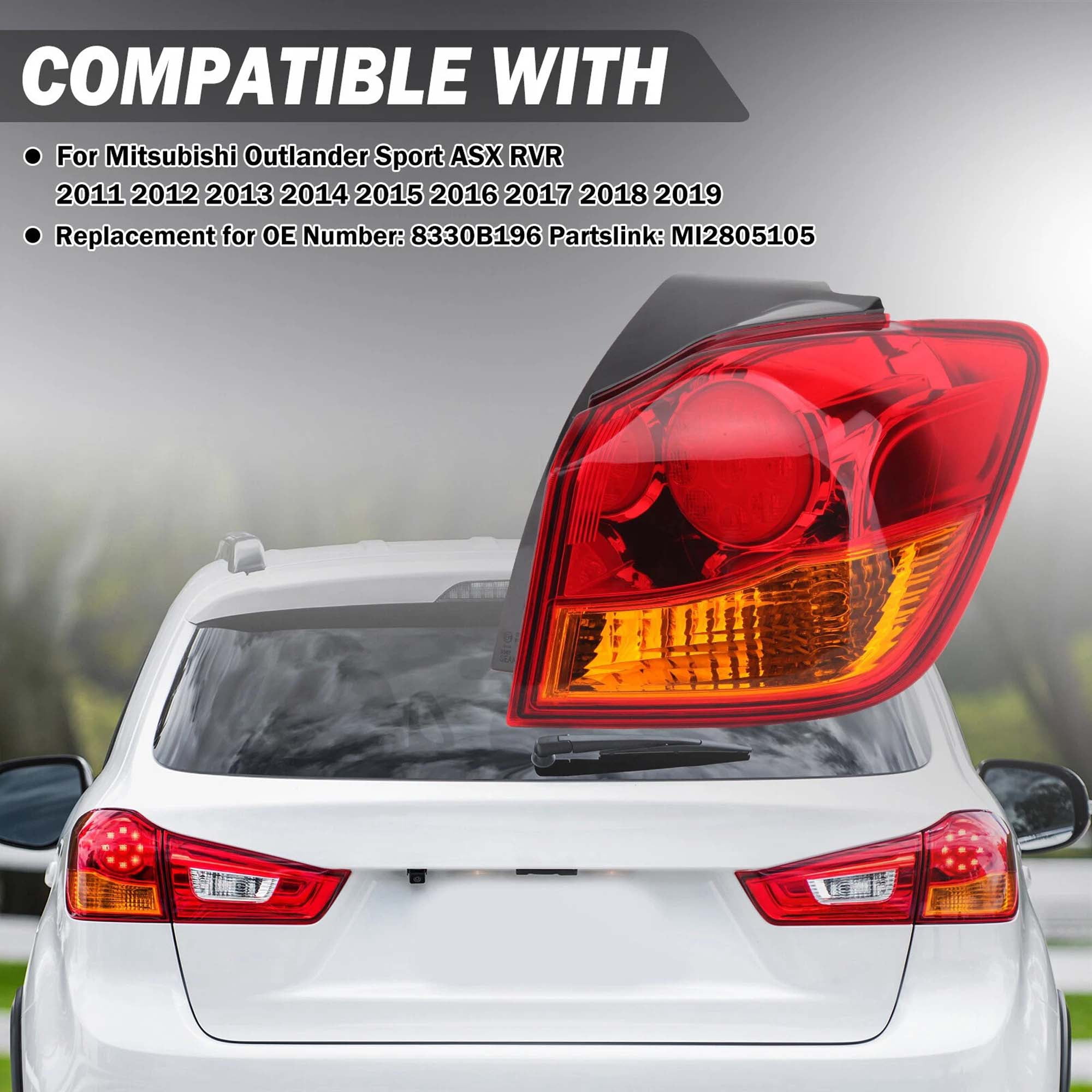 MZORANGE Passenger Rear Tail Light Lamps for Mitsubishi Outlander Sport ASX 2011-2019