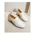 thumbnail image 6 of Frontwalk Ladies Flats Low Top Loafers Slip On Leather Shoes Work Fashion Pumps Womens Square Toe Heels Shoe Apricot 5, 6 of 9